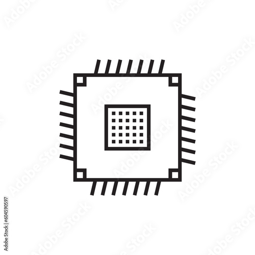 Processor vector icon. CPU microprocessor flat sign design. Computer chip symbol. Micro chip pictogram. Processor icon. CPU sign. UX UI icon