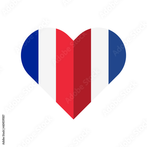 unity concept. heart shape icon of france and netherlands flags. vector illustration isolated on white background