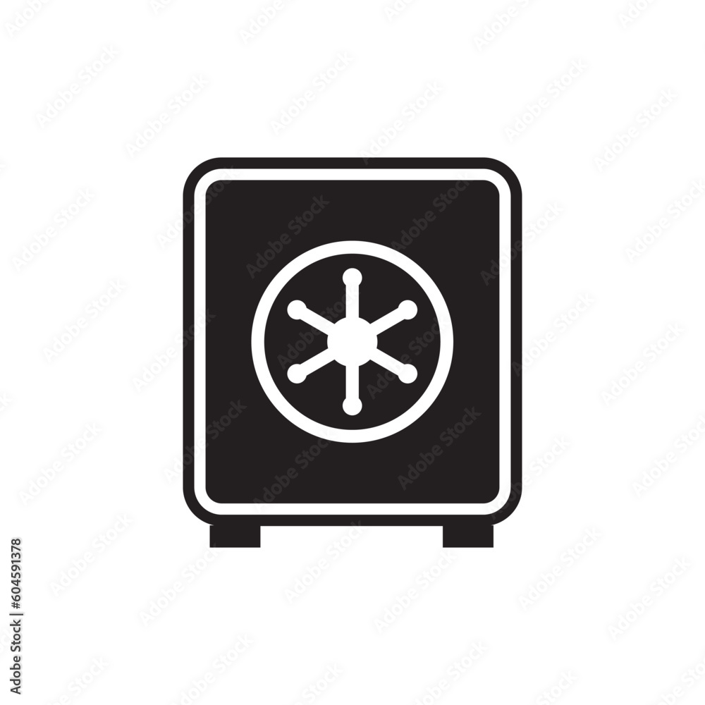 Bank safe box icon. Safe lock vector icon. Money safe flat sign design. Money safe symbol pictogram. UX UI vault icon
