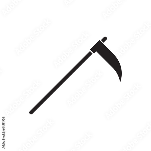 Scythe vector icon. Scythe flat sign design. Scythe symbol pictogram. UX UI icon