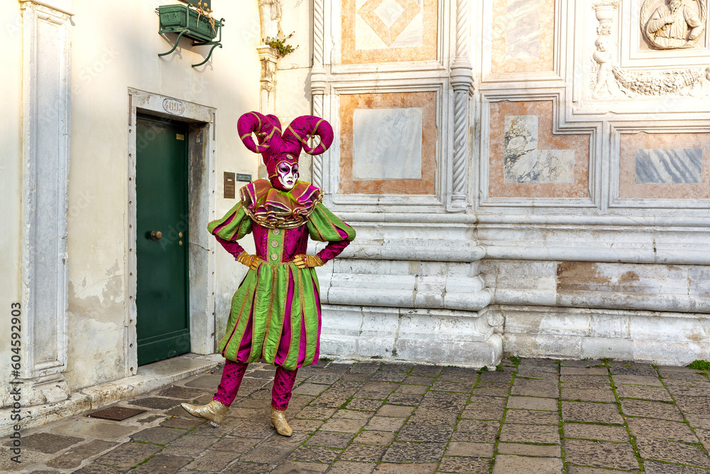 Beautiful carnival masks in Campo San Zaccaria, Venice