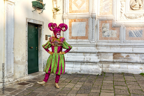 Beautiful carnival masks in Campo San Zaccaria, Venice © lapas77