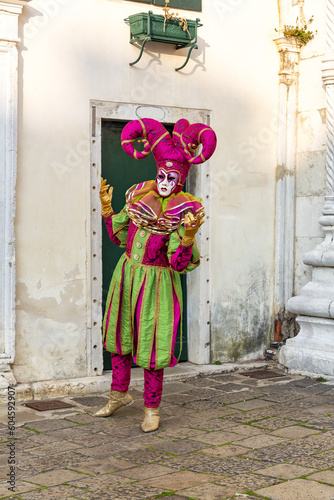 Beautiful carnival masks in Campo San Zaccaria, Venice