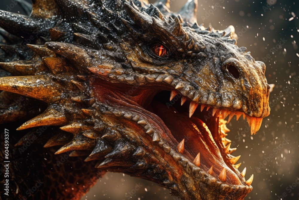 close up view of a powerful angry dragon head, ai tools generated image close up view of a powerful angry dragon head, ai tools generated image