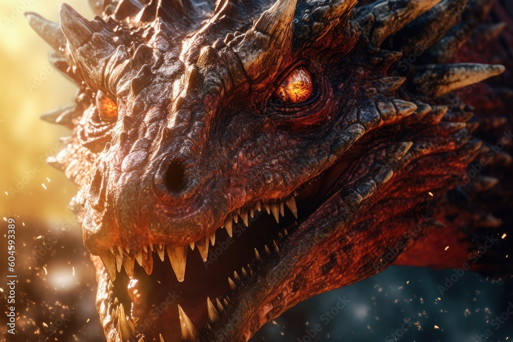 close up view of a powerful angry dragon head, ai tools generated image close up view of a powerful angry dragon head, ai tools generated image
