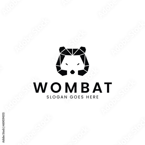 design a modern and minimalist logo head wombat geometric