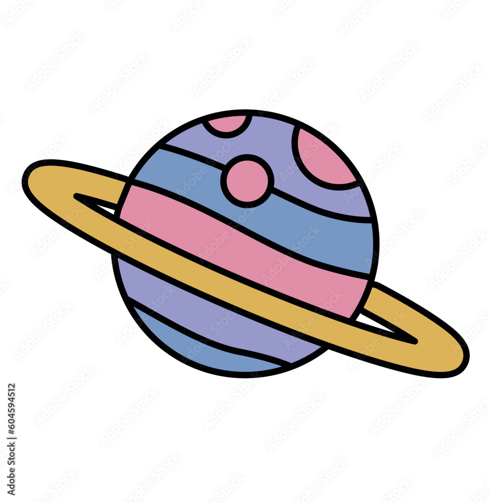 Vector hand drawn cartoon illustration slice of purple with a