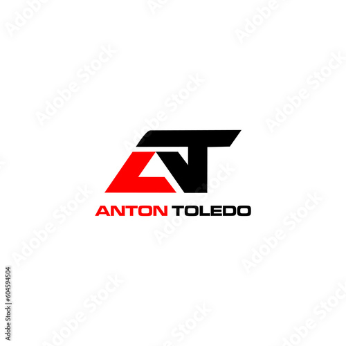 AT modern strong letter logo design photo