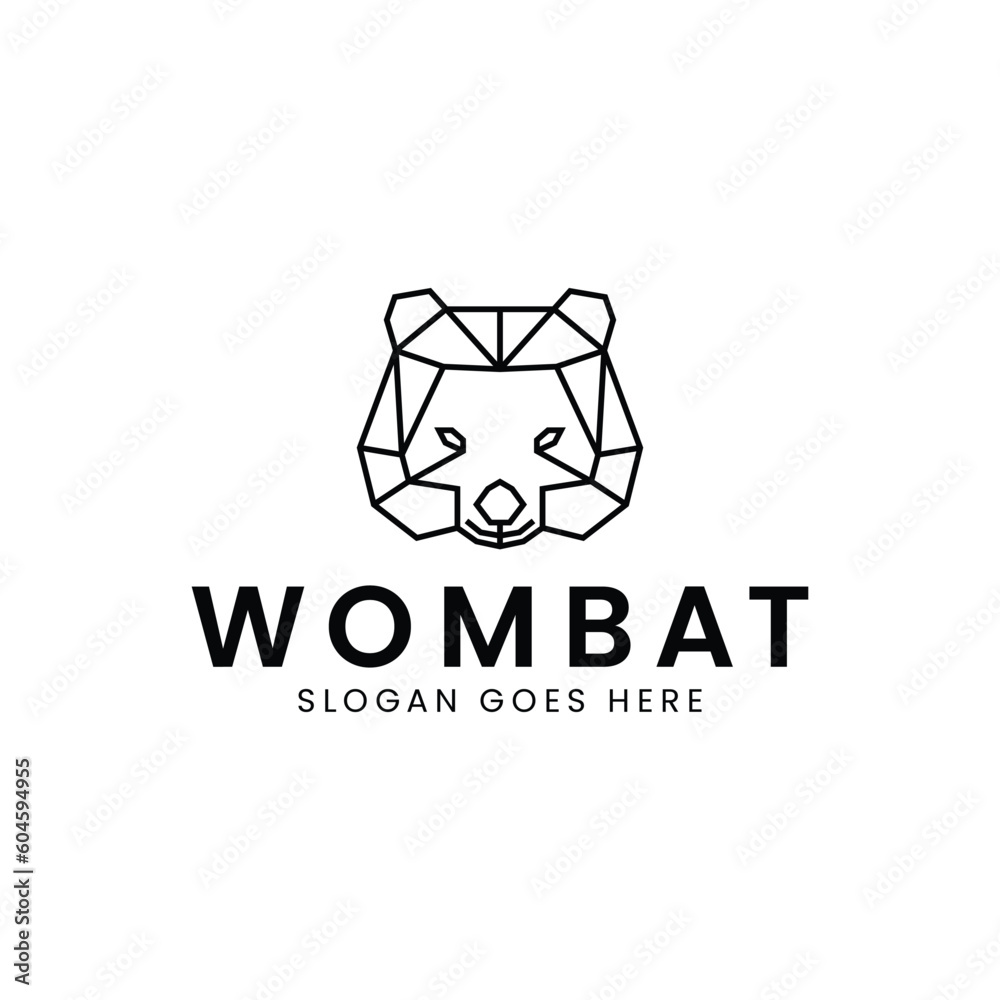 design a modern and minimalist logo head wombat geometric design a modern and minimalist logo head wombat geometric