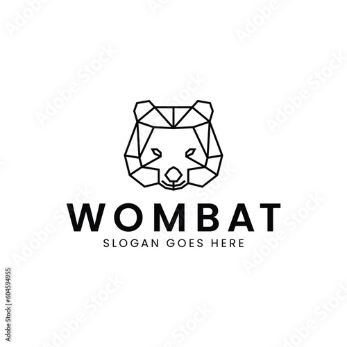 design a modern and minimalist logo head wombat geometric