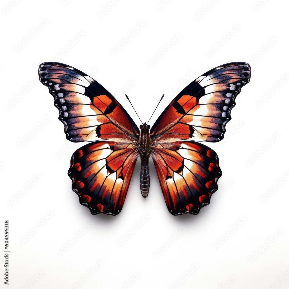 Fototapeta premium There is a butterfly on a white background. (Generative AI)