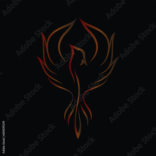design a modern and minimalist logo phoenix