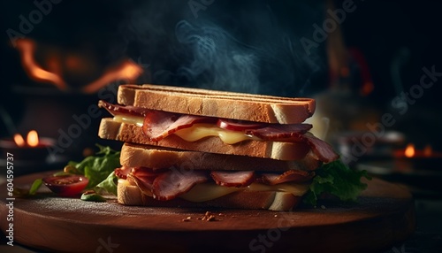 Cheese and bacon sandwhich 