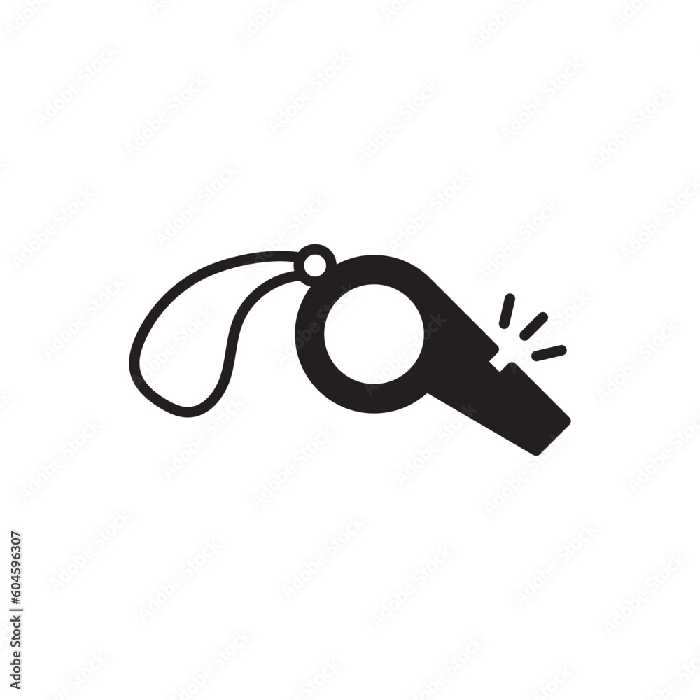 Referee whistle vector icon. Whistle flat sign design. Whistle symbol pictogram. UX UI icon Referee whistle vector icon. Whistle flat sign design. Whistle symbol pictogram. UX UI icon
