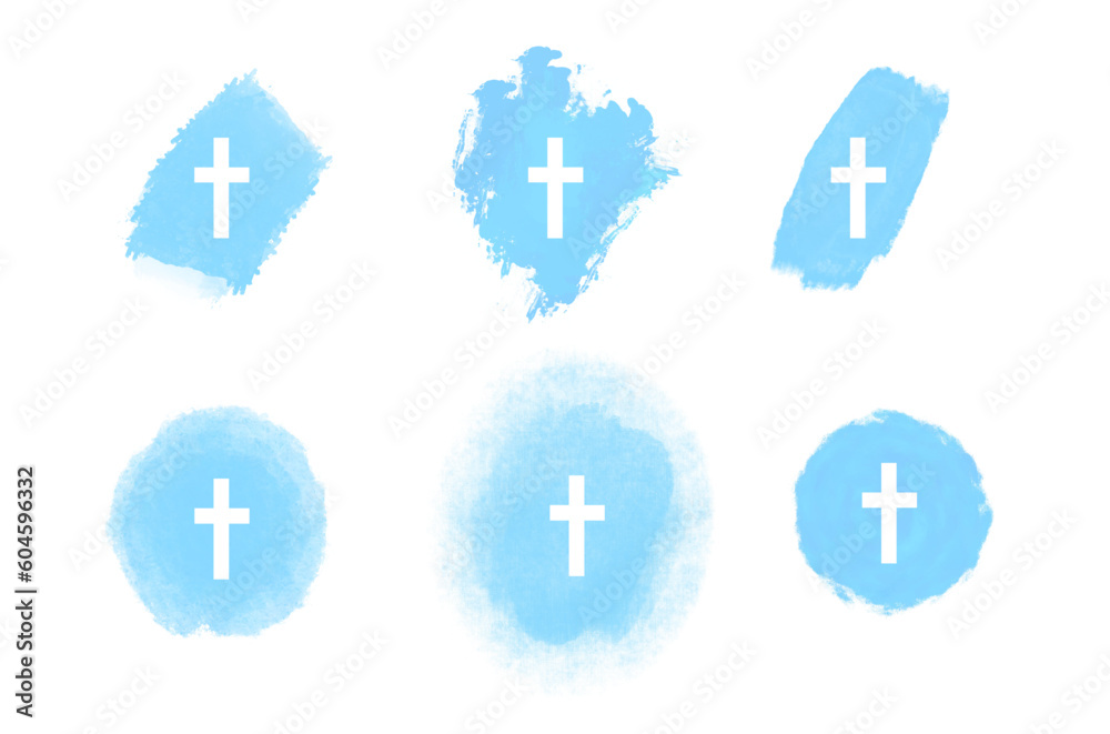 eps Easter cross clipart set. cross on blue watercolour slash, cross with textured background, Floral crosses illustration Isolated on white background, big collection eps Easter cross clipart set. cross on blue watercolour slash, cross with textured background, Floral crosses illustration Isolated on white background, big collection