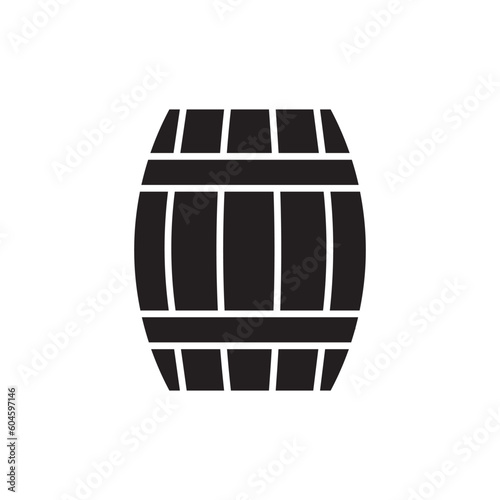 Wooden barrel vector icon. Wine barrel icon. Barrel flat sign design. Wine barrel symbol pictogram. UX UI icon