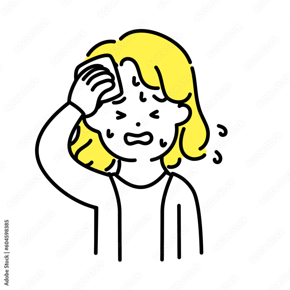 かわいい人物のイラストシリーズ _ 中性的な人物 _ 暑い