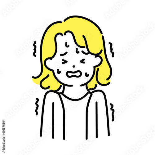 かわいい人物のイラストシリーズ _ 中性的な人物 _ 怖い
