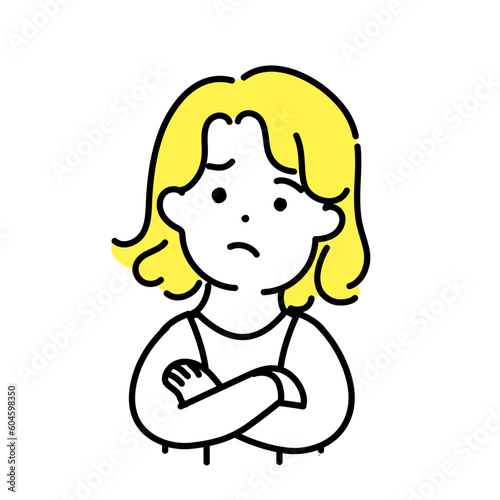 かわいい人物のイラストシリーズ _ 中性的な人物 _ 考える