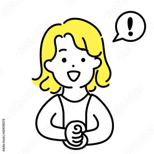 かわいい人物のイラストシリーズ _ 中性的な人物 _ 閃く