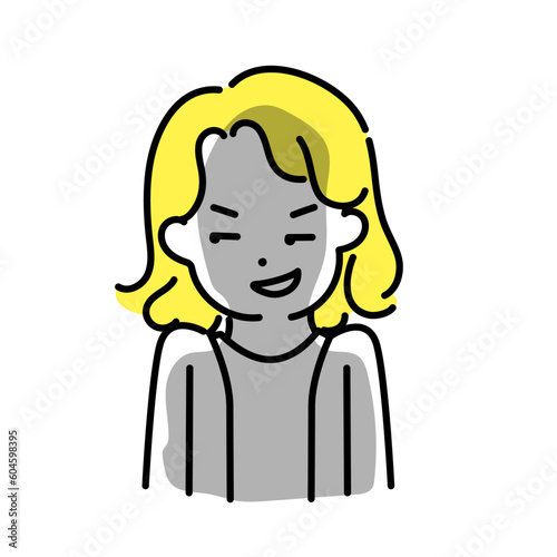 かわいい人物のイラストシリーズ _ 中性的な人物 _ 企む