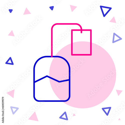 Line Tea bag icon isolated on white background. Colorful outline concept. Vector