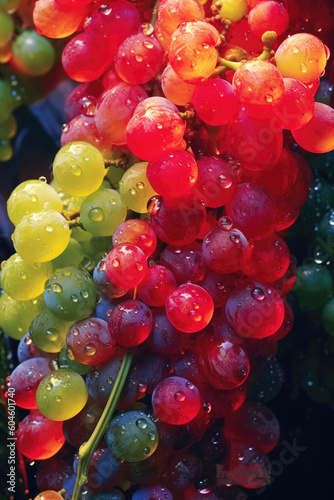 Nature's Intimate Masterpiece: Hyperreal Macro Close-Up of Grapes. Generative Ai
