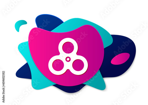 Color Fidget spinner icon isolated on white background. Stress relieving toy. Trendy hand spinner. Abstract banner with liquid shapes. Vector