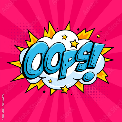 Oops comic speech cartoon expression background
