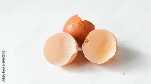Foto eggshell on white isolated background