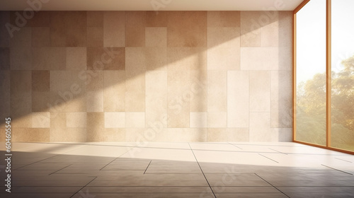 Beautiful sunlight shadow on blank smooth clean concrete .  © Aura