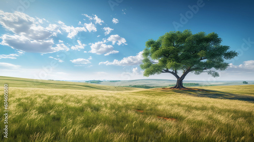 grasslands under a clear  blue sky. generative AI