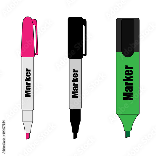 Marker pens. Vector illustration