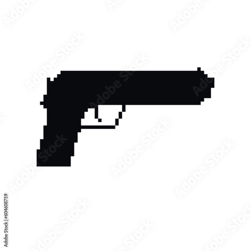handgun siluet pixel art