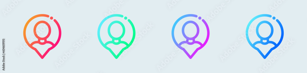 Video call line icon in gradient colors. Chat signs vector illustration. Video call line icon in gradient colors. Chat signs vector illustration.
