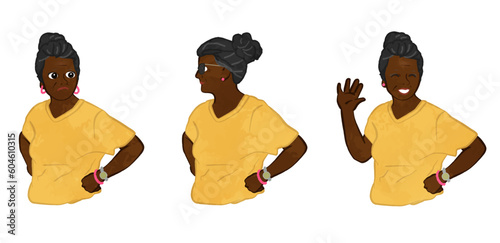 Cool cute aunt illustration set 02