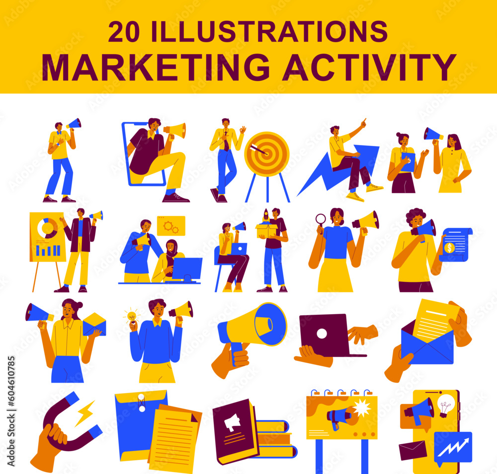 Marketing Activity Illustration Set