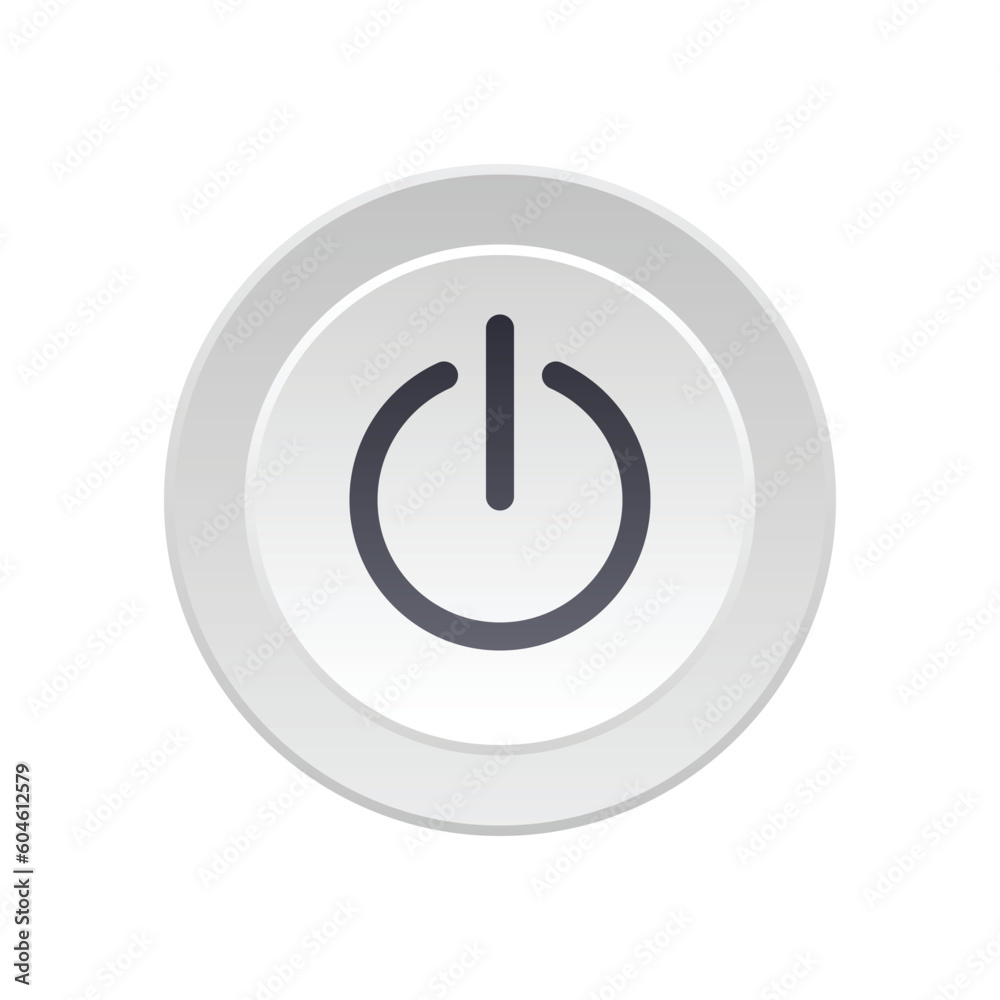 Power button front device panel vector icon Power button front device panel vector icon