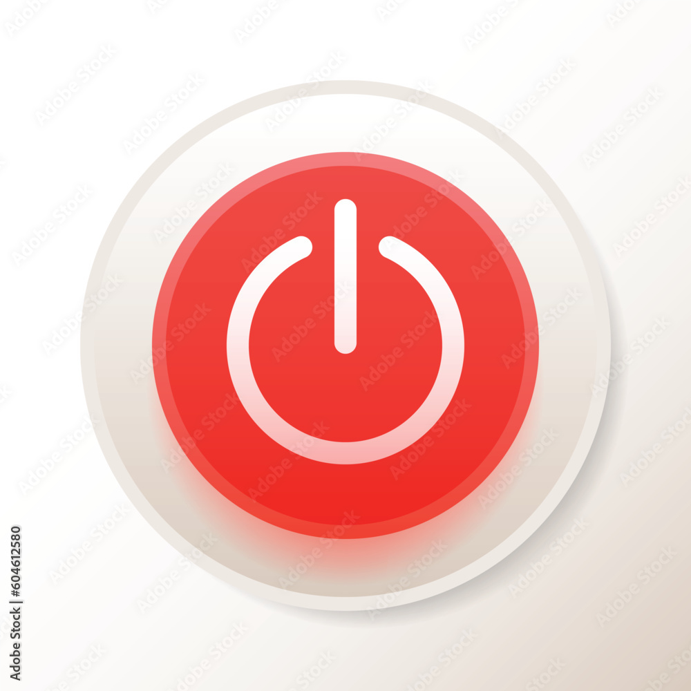 Power button front device panel vector icon Power button front device panel vector icon