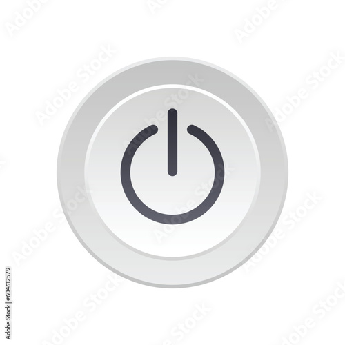 Power button front device panel vector icon