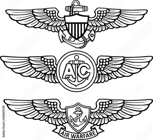Navy Aviator Insignia Vector File Navy Aircrew Badge, Download, Digital Download