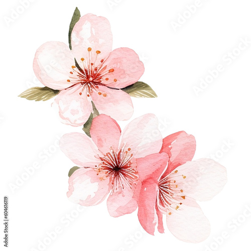 Canvas Print Beautiful water color of Sakura cherry blossom clip arts