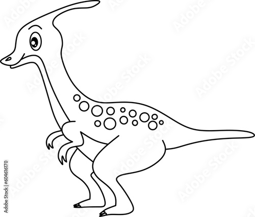 Dinosaur carton line art for coloring book page. photo