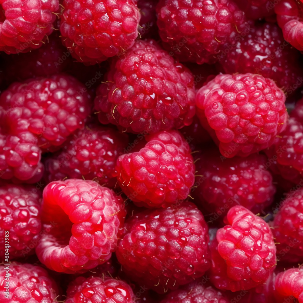 red raspberries. seamless pattern, Generative AI, red raspberries. seamless pattern, Generative AI,
