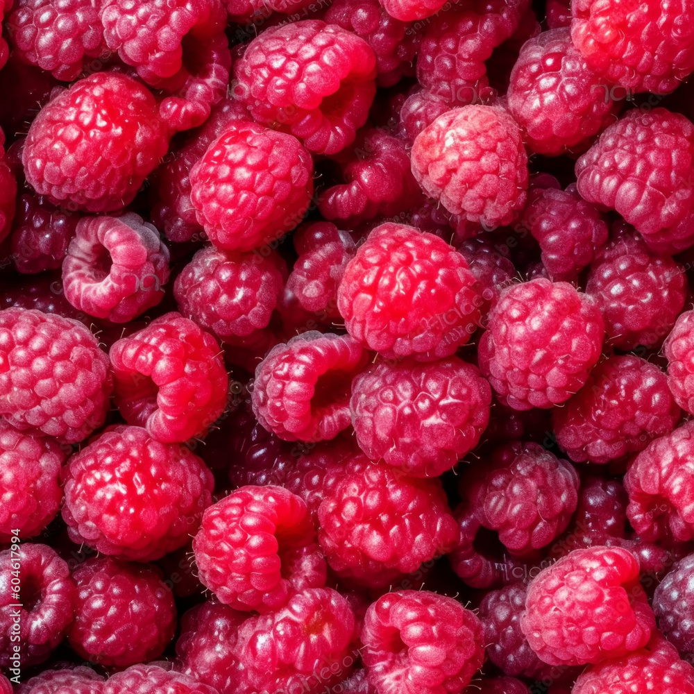 red raspberries. seamless pattern, Generative AI, red raspberries. seamless pattern, Generative AI,
