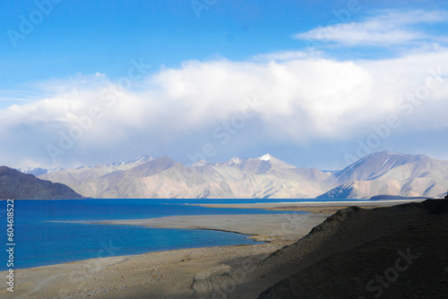 Hidden spot in Pangong lake, in Good weather, Merak, Ladakh, India