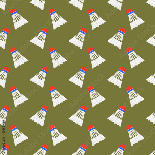 Seamless pattern badminton ball icon on background vector illustration.