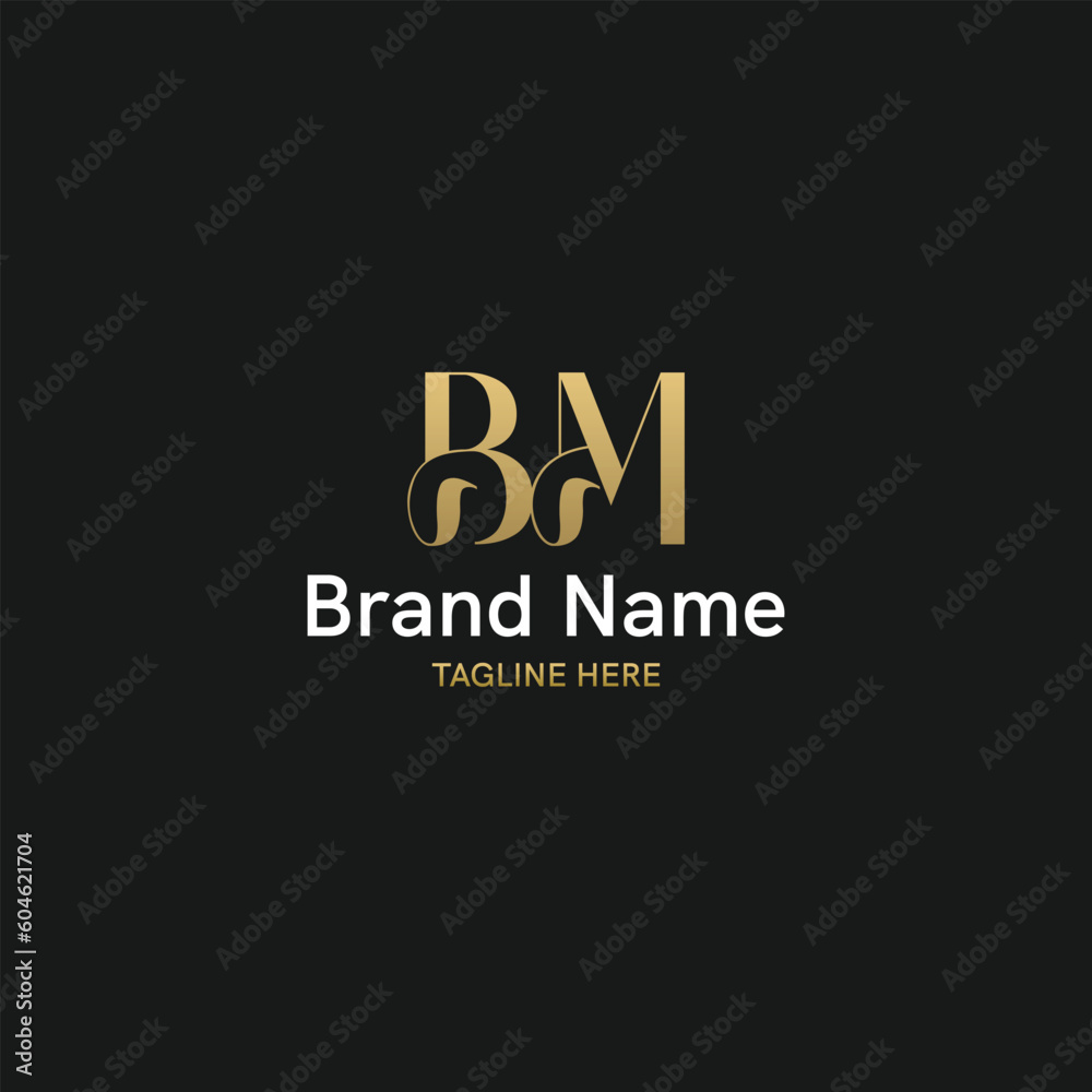 Professional and elegant Initial Logo Design with letter BM