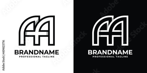 Letter AA Monogram Logo, suitable for any business with A or AA initials.