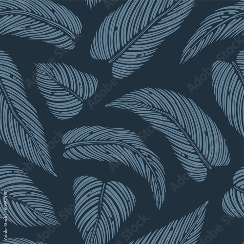 Wallpaper Mural Tropical exotic green plants and leaves wallpaper. Seamless pattern with summer tropical foliage Torontodigital.ca